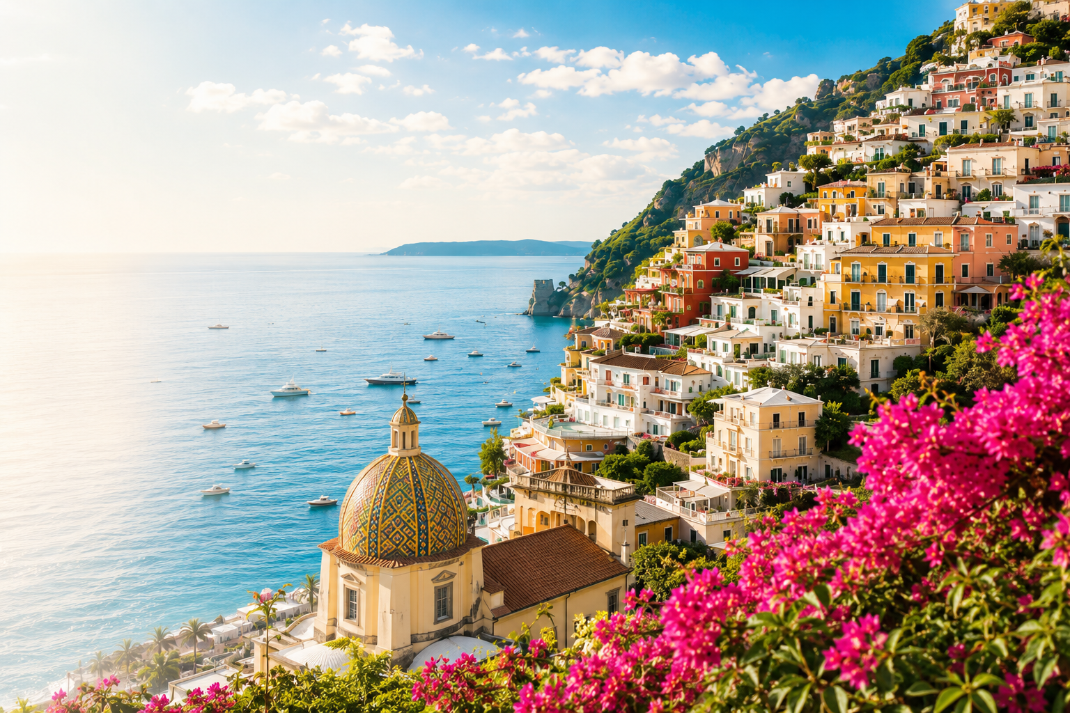 Bright Italian coastal village landscape for Lalilano Italian Coffee Academy
