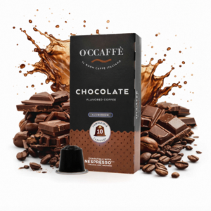O'ccaffe Chocolate Aluminum Compatible Capsules Box of the 10 capsules