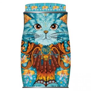Spirit Blue Cat Tin Filled With Coconut Crush Cocoa Dusted Truffles