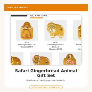 Safari Gingerbread Animal Gift Set